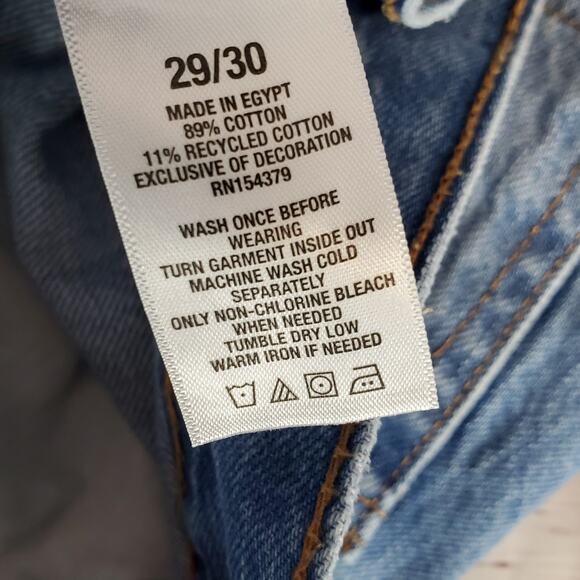 Aeropostale Retro Straight Relaxed Jeans 29/30 Recycled Cotton High Rise Whisker - Picture 7 of 10